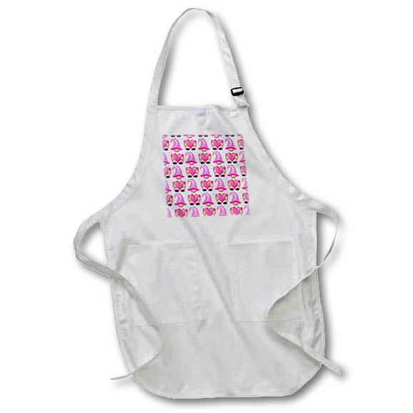 Apron - Cute Pink Heart Gnomes Pattern Patterns