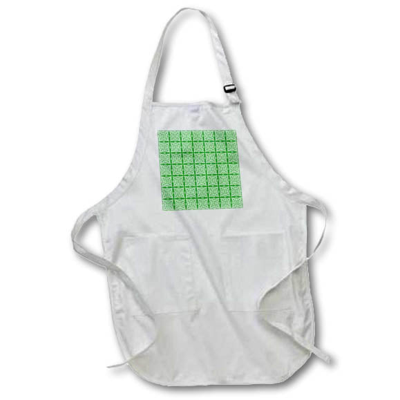Apron - Art Deco Style Fleur De Lis Pattern White On Green Digital Art - Symmetrical Pattern