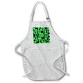 Apron - Black Lines And Irregular Green Shapes Abstract Design Digital Art - Symmetrical Pattern