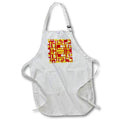 Apron - Rectangles Red and White Geo Abstract On Yellow Digital Art - Symmetrical Pattern
