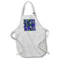 Apron - Rectangles Blue White Geo Abstract On Green Digital Art - Symmetrical Pattern