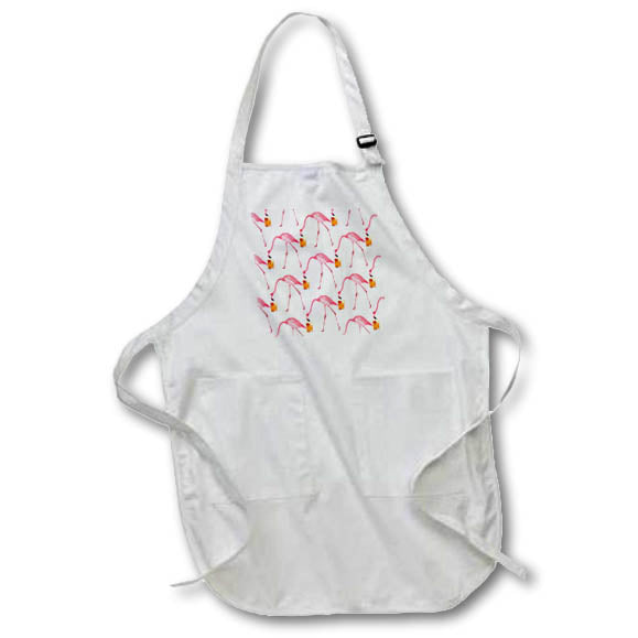 Apron - Fun pink flamingo drinking beer pattern. Creative Studios – Flamingos
