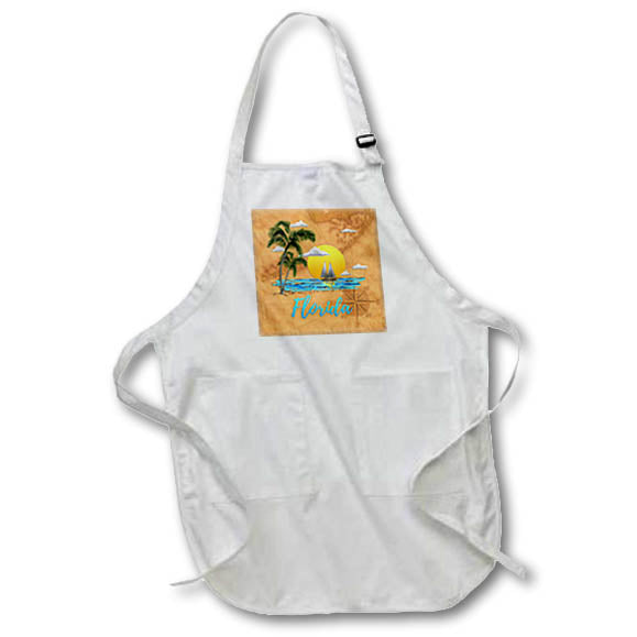 Apron - Florida sailing with a sunset on a map of the Florida Keys. Creative Studios – Sailing