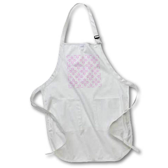 Apron - Soft Pink and White Japanese Flowers In Diamond Shapes Pattern Patterns