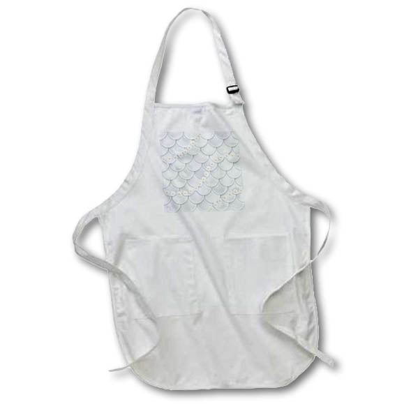 Apron - Pretty Soft Gray Mermaid Scales With An Image Of String Pearls Pattern Patterns