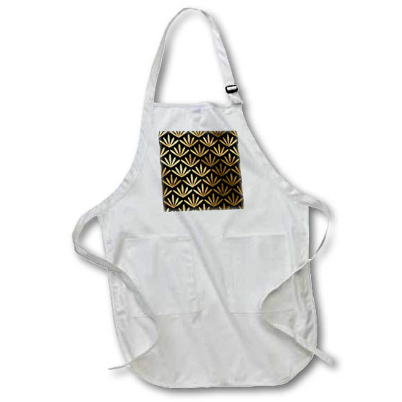 Apron - Modern Black and Image Of Gold Leaf Pattern Patterns