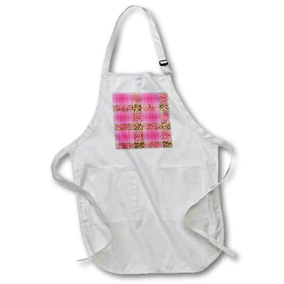 Apron - Bright Pink and Image Of Gold Image Of Glitter Plaid Pattern Patterns