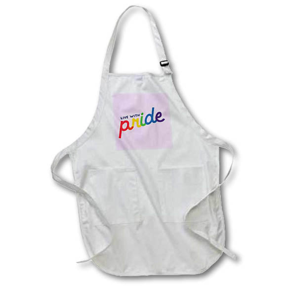 Apron - Colorful Inspirational Quotes With Text of Live with Pride 3dRose-Self Inspirational Quote