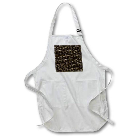 Apron - Black and Image of gold Ornamental Diamond Geometric Pattern Geometric Patterns