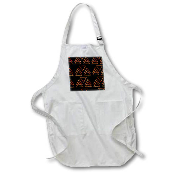 Apron - Modern Red and Image Of Gold Interlocking Triangle Pattern Geometric Patterns