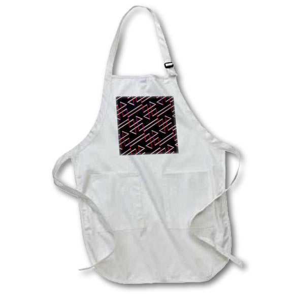 Apron - Modern Red Pink Black Triangle Diamond Geometric Pattern Geometric Patterns