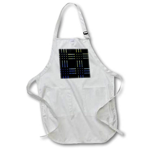 Apron - Yellow Blue Lines and Dots Pattern Geometric Patterns