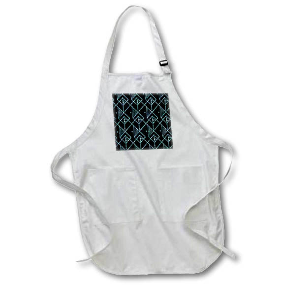 Apron - Modern Aqua Diamond and Lines Dot Geometric Pattern Geometric Patterns