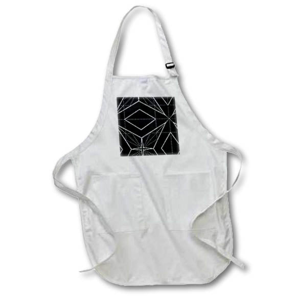 Apron - Modern Black and White Dot Geometric Pattern Geometric Patterns