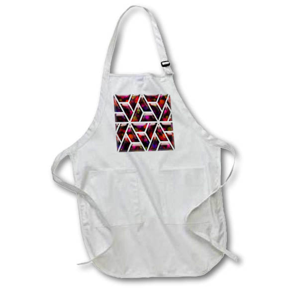 Apron - Red Pink Green Bokeh Geometric Shapes Pattern Geometric Patterns