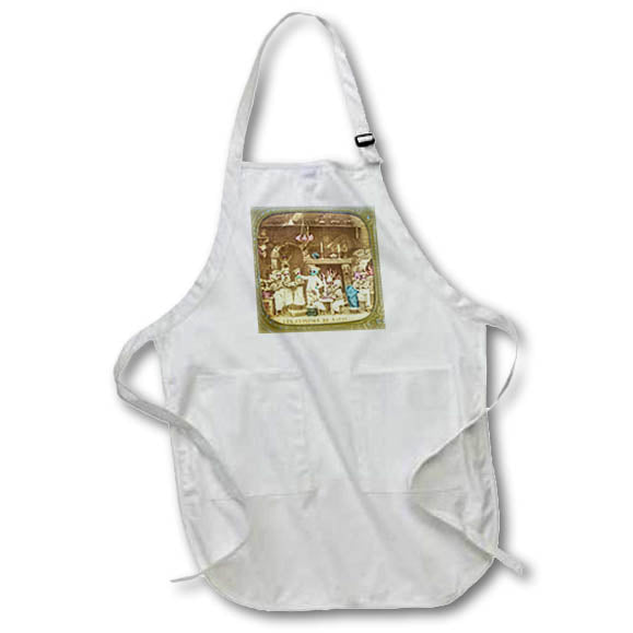 Apron - Magic Lantern Slide Les Cuisines De Satans Kitchen 1860s Magic Lantern Slides