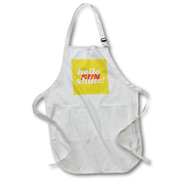 Apron - Yellow Hello Sunshine Quotes Greeting Rosette - Greetings