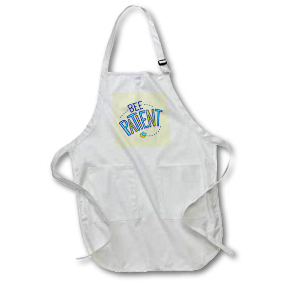 Apron - Cute Image of Bee with Text of Bee Patient 3dRose-Inspirational Quotes