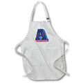 Apron - Personalized Initial Letter A 3D Blue Rosette - Personalized Initials