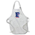 Apron - Personalized Initial Letter F 3D Blue Rosette - Personalized Initials