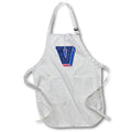 Apron - Personalized Initial Letter V 3D Blue Rosette - Personalized Initials
