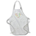 Apron - Cute Pastel Colored Heart Printed Flower Rosette - Flowers