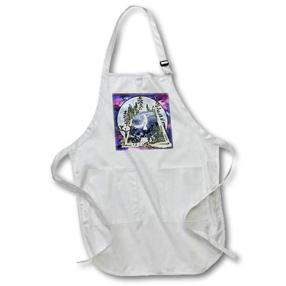 Apron - Unique Night Sky Forrest Animals Monogram Initial A Monograms