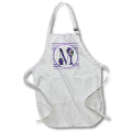 Apron - Pretty Purple Floral and Stripes Monogram Initial M Monograms