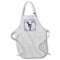 Apron - Pretty Purple Floral and Stripes Monogram Initial Y Monograms