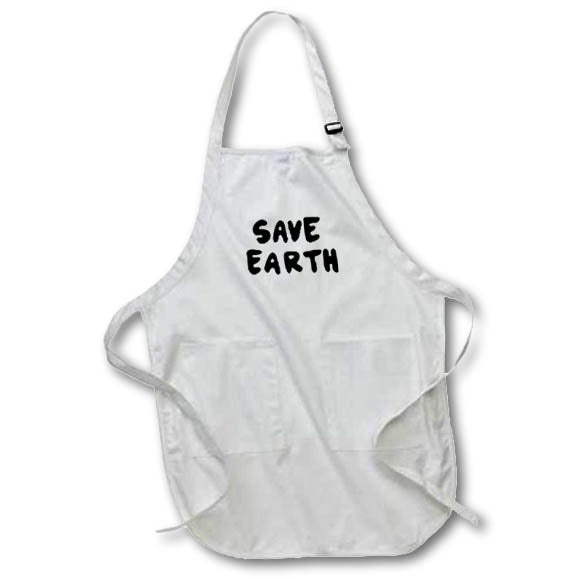 Apron - Save Earth Statement Campaign 3dRose - Rosette - Save The Earth