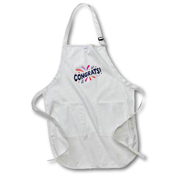 Apron - Congrats with Confetti Graduation Greetings 3dRose - Rosette - Graduation