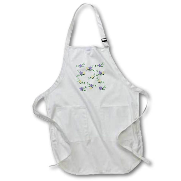 Apron - Printed Pattern Purple Flower 3dRose - Rosette - Pattern Prints