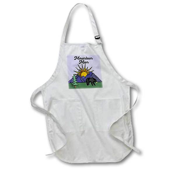 Apron - Cute Funny Urban Escapee Remote Working Mountain Man Bear Funny