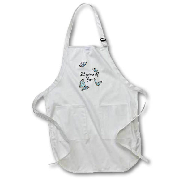Apron - Set Yourself Free Motivation Quotes 3dRose- Inspirational quotes