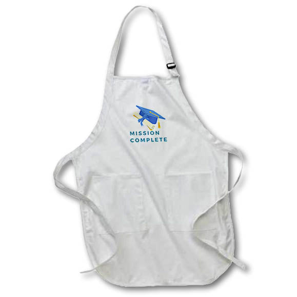 Apron - Mission Complete Celebarating Success 3dRose- Graduation Greetings