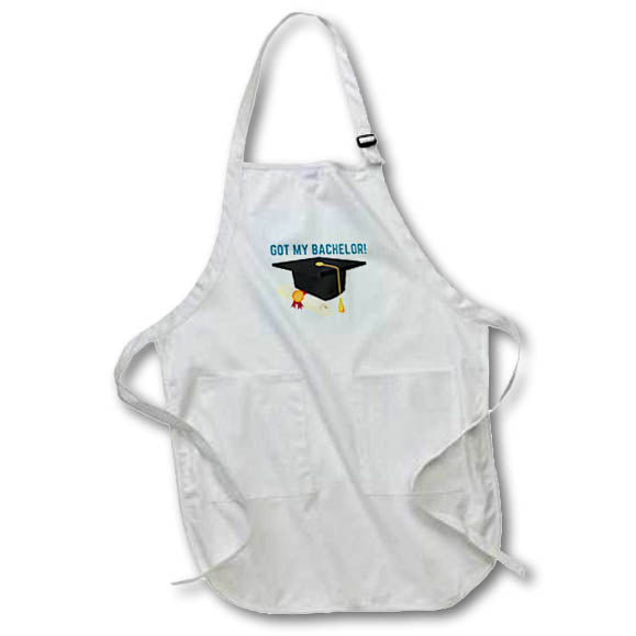 Apron - Got My Bachelor Celebarating Success 3dRose- Graduation Greetings