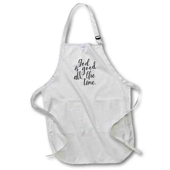 Apron - God is Good All the Time Bible Verse Phrase 3dRose - Rosette - Bible Verse
