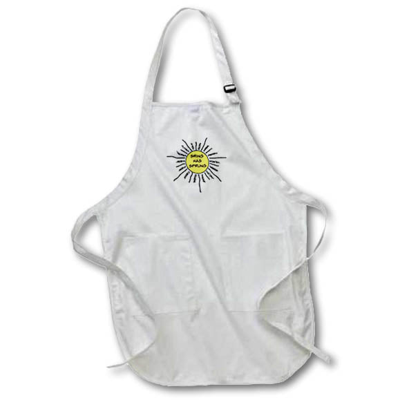 Apron - A Sun With Spring Rays and Text in Middle Spring Has Sprung Art - Sun With Rays