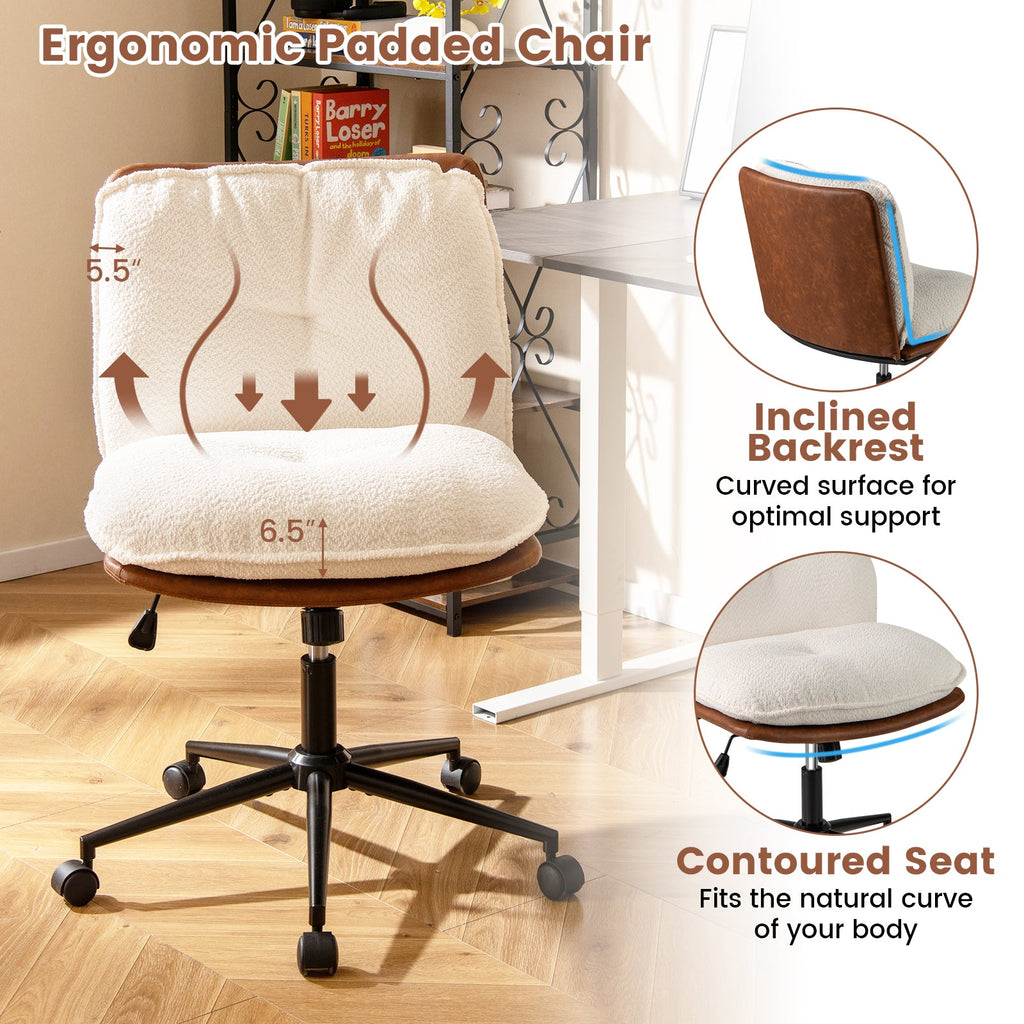 Armless Home Office Chair with Rocking Backrest
