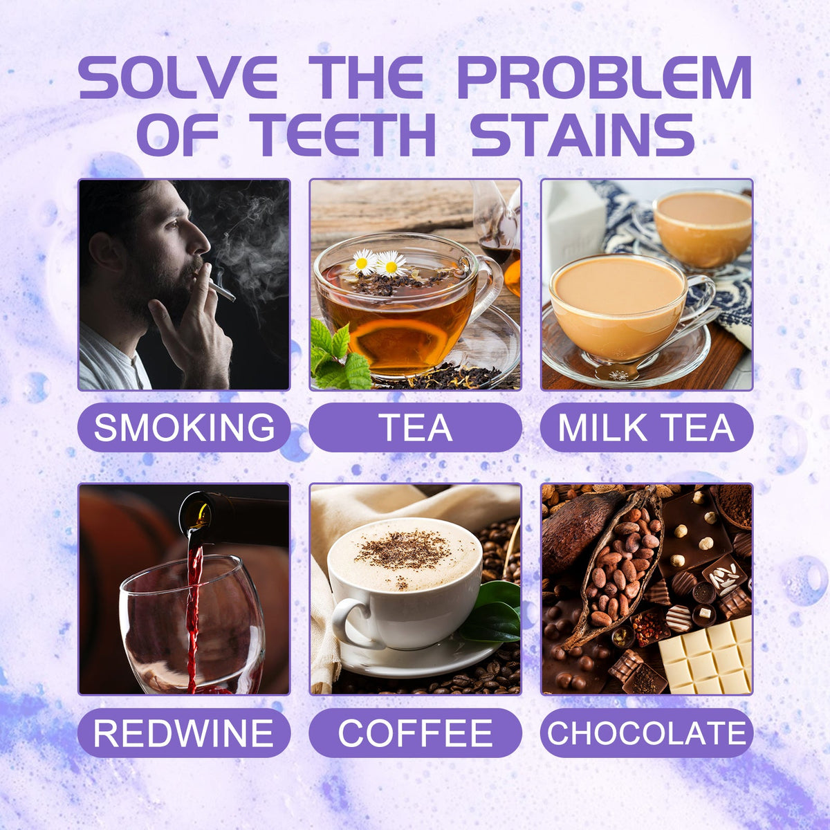Purple Tooth Whitening Toothpaste, Brightens Teeth Cleans Stains And Relieves Bad Breath Beautiful Teeth Toothpaste