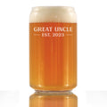 Great Uncle Est. 2023 - Bold - 16 oz Beer Can Pint Glass - Etched Sayings, Men's Gifts & Baby Reveal