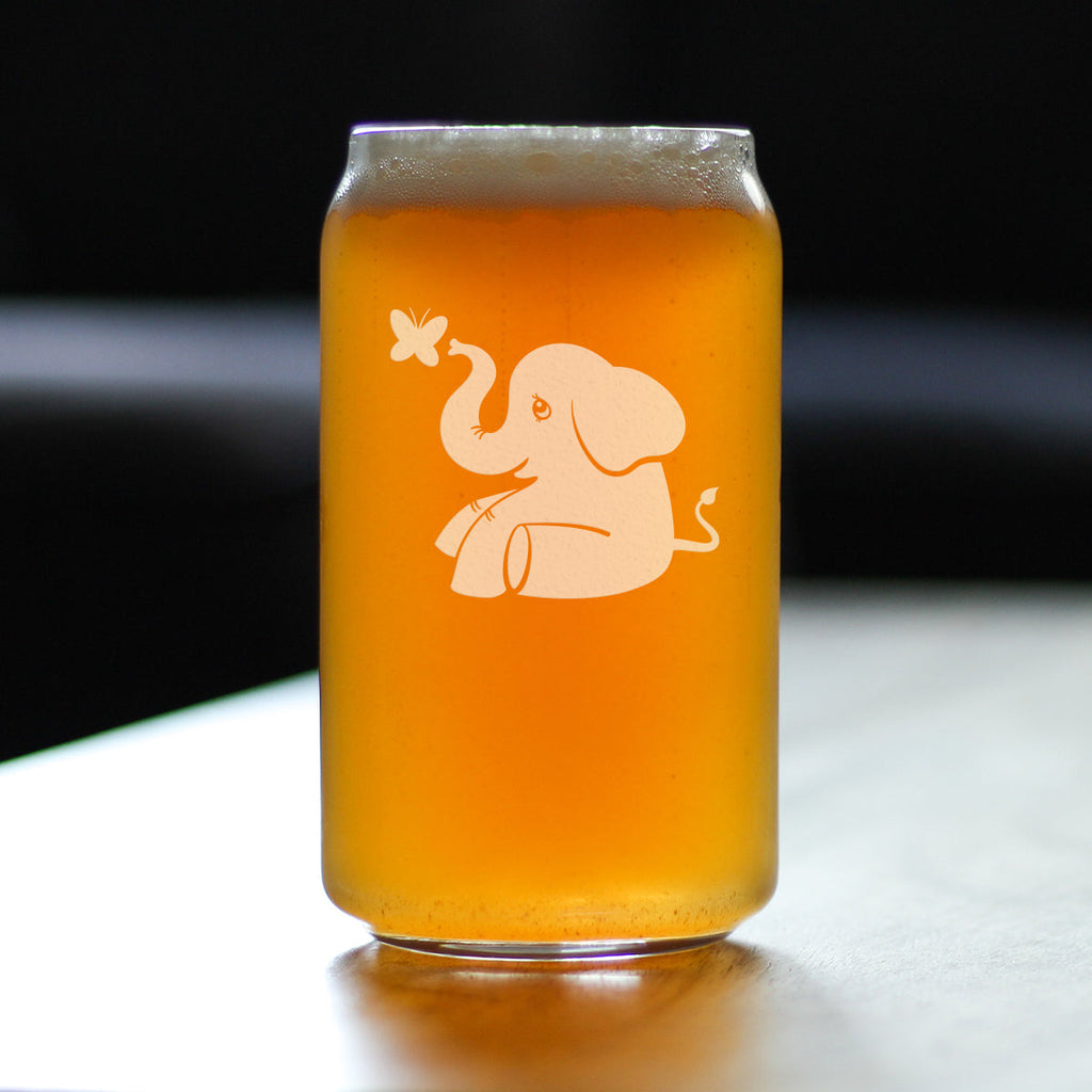 Cute Elephant - 16 Ounce Beer Can Pint Glass