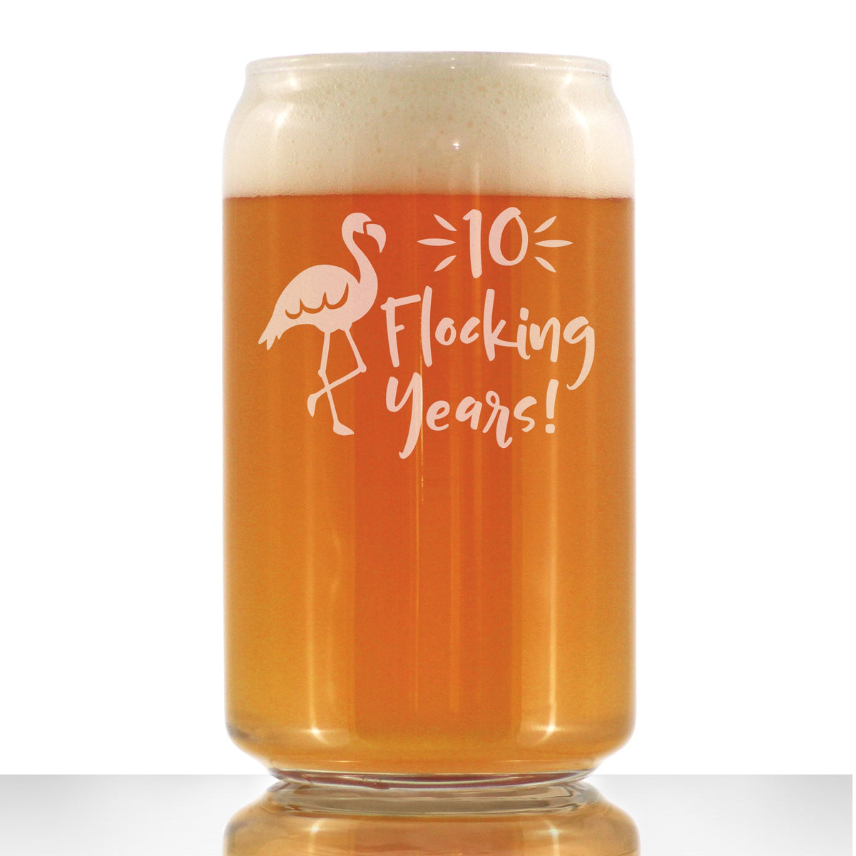 10 Flocking Years - 16 Ounce Beer Can Pint Glass