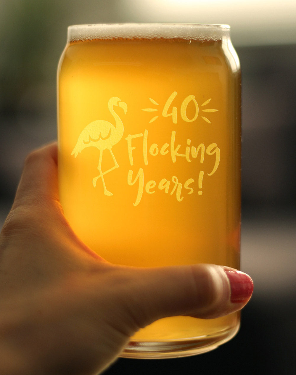 40 Flocking Years - 16 Ounce Beer Can Pint Glass