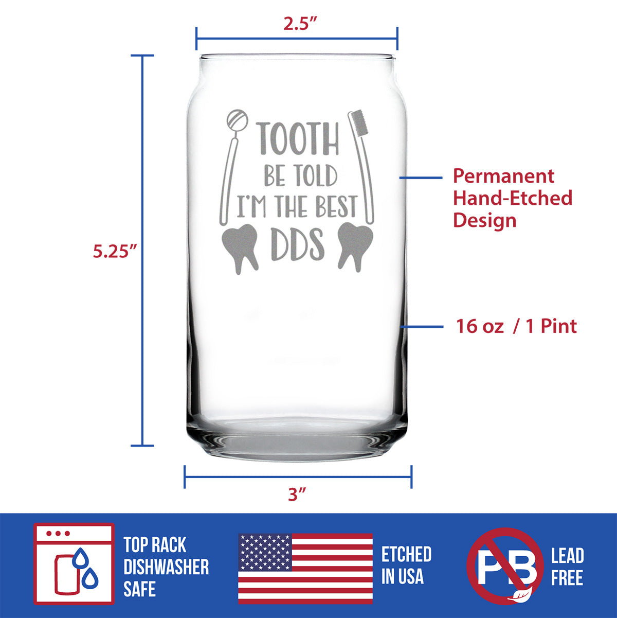 Tooth Be Told - 16 Ounce Beer Can Pint Glass