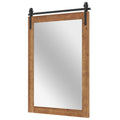 Rustic Wood Frame Barn Door Style Farmhouse Wall Mirror