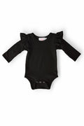 Black L/S Flutter Bodysuit