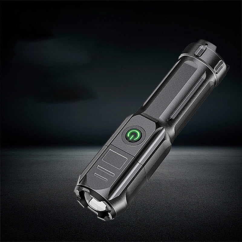 New Telescopic Zoom Glare Flashlight USB Charging Compact Portable Spotlight Long-Range Floodlight Outdoor Lighting
