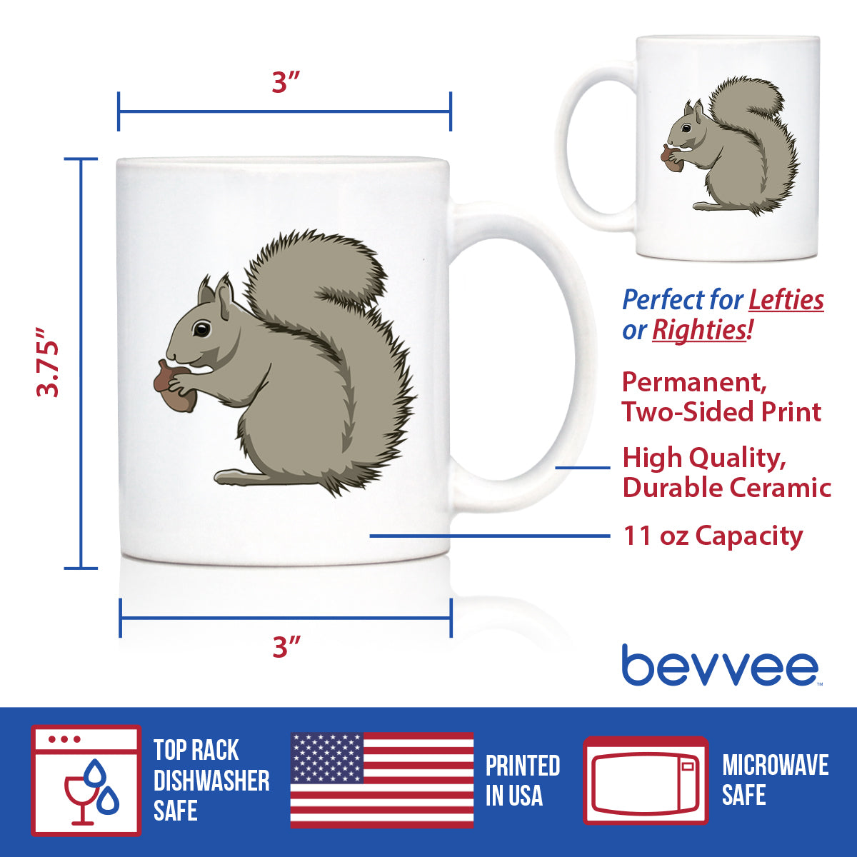 Squirrel Coffee Mug - Squirrel Gifts and Decor for Squirrel Lovers