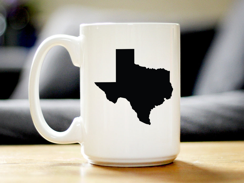 Texas State Outline Coffee Mug - State Themed Drinking Decor and Gifts for Texans